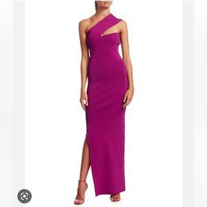 NEW SOLACE LONDON LAVENA ONE SHOULDER PINK GOWN